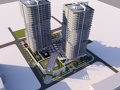 现代极简商场建筑 商业高层 商业裙楼 商场门头 商业综合体