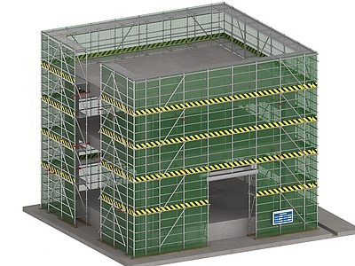 现代其他公共建筑 脚手架 地基 施工工地 建筑工地 施工设施 施工中的建筑