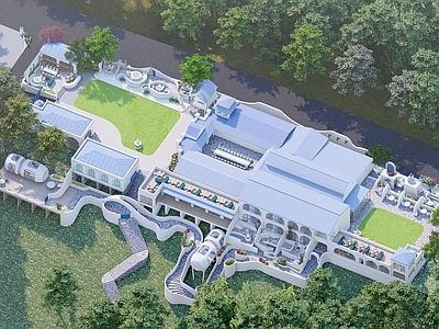 欧式别墅庭院 庭院