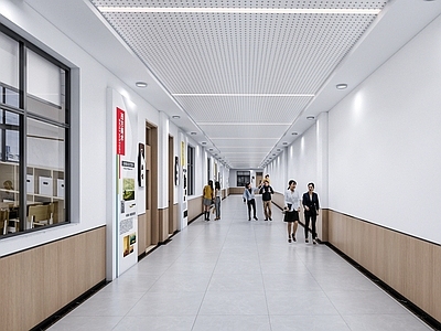 现代商场 商场过道 学校走廊 补习班过道