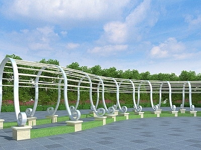 现代欧式廊架 异形廊架 景观花架
