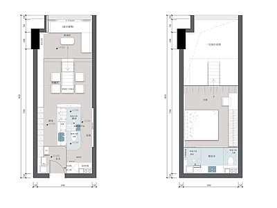 loft公寓 复式挑空层公寓 施工图
