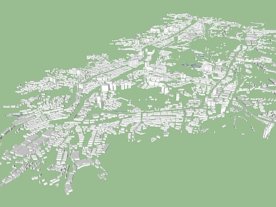 现代鸟瞰规划 简模 二三线城市鸟瞰 规划体块建筑 鸟瞰玻璃体建筑 体块