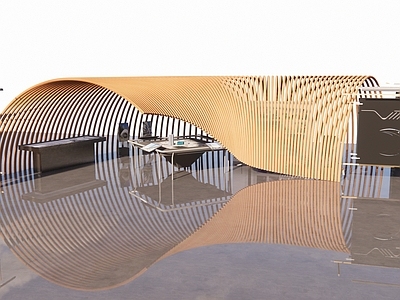 现代展览馆建筑 虚拟建筑产品展位