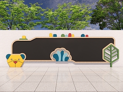 现代宣传栏 户外儿童涂鸦墙 幼儿园涂鸦墙 卡通绘画墙 儿童户外展示墙