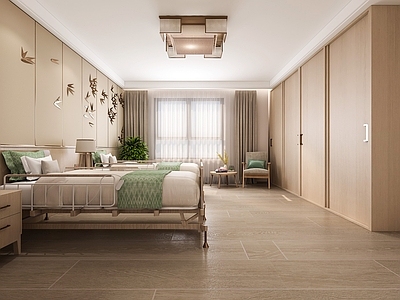 现代简约宿舍 养老院宿舍 双床房