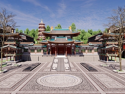 中式古建筑 中式仿古商业街 中式文化商业街区 仿古商业街步行街 仿古步行街