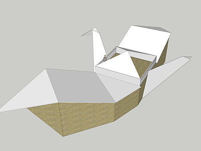 现代其他景观小建筑 观鸟屋 千纸鹤 景观建构筑 观景平台 鸟类科普宣教馆
