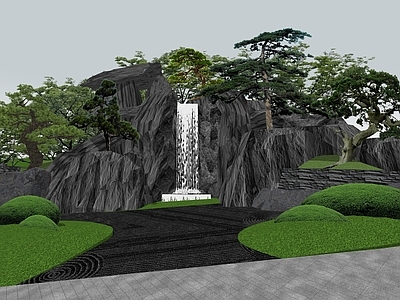 新中式中式石头 景观石 水景