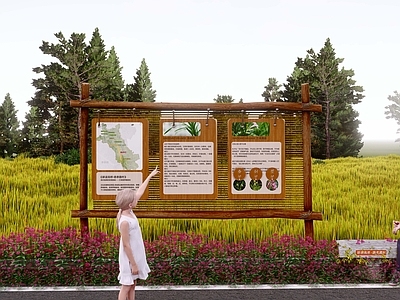 现代其他小品 宣传栏 农作物科普 研学景观 植物科普 标识牌