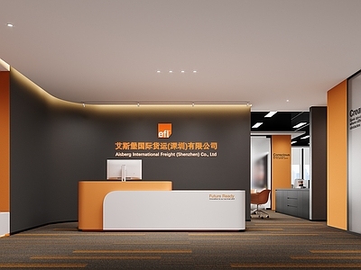 现代其他通用空间 现代办公室前台