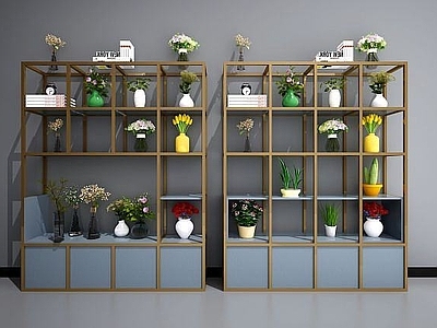 现代花架书架展架装饰架