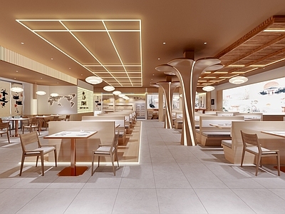 现代原木快餐店 原木 奶茶店 烤奶店