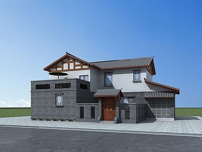 现代民居院落建筑