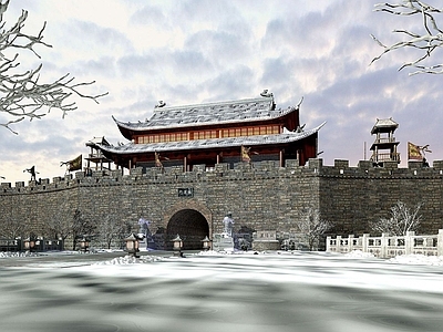 现代古建筑城墙