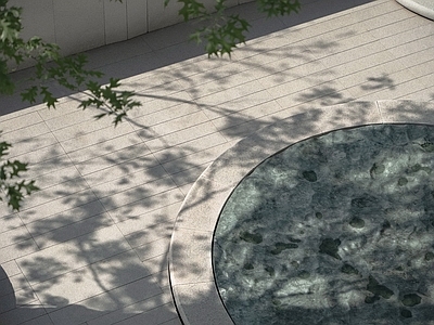 现代轻奢水景 圆形水景 水景小品 水波纹