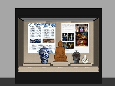 新中式中式橱窗 新中式文物展柜 展示柜 橱窗