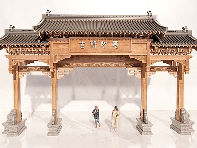 现代新中式牌坊牌楼 牌坊 牌楼 门楼 入口大门 寨门