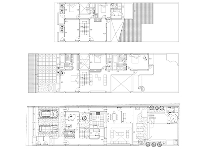 现代住宅楼建筑 三层楼平面图 第四代住宅 自建房 人才公寓 一层自建房 施工图