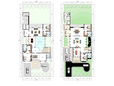 现代住宅楼建筑 两层住宅的平面图 第四代住宅 人才公寓 自建房 一层自建房 施工图