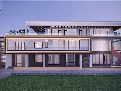 现代极简别墅外观 独栋别墅 农村自建房