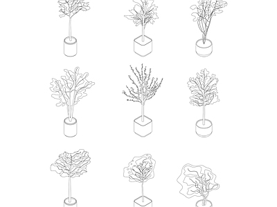 绿植 盆摘植物图库 施工图