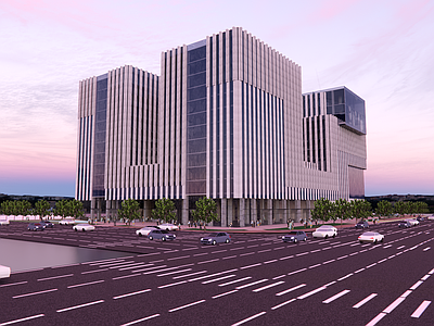 现代极简商场建筑 商业办公综合体 高层商业 商场门头