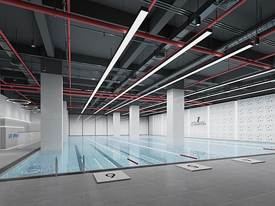 现代工业游泳馆 游泳馆 现代泳池 工业风游泳馆