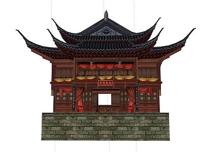 中式古建筑 中式阁楼 刺绣房 游戏建筑