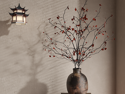 中古侘寂花艺 侘寂花艺 中古花艺 新中式花艺 现代花艺 花瓶