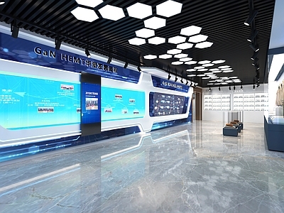 现代其他公共空间 现代科技企业展厅