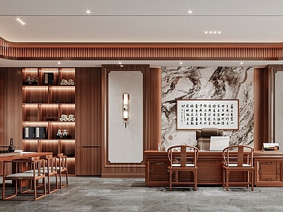 新中式董事长办公室 新中式董事长办公