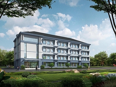 现代建筑教学楼学校