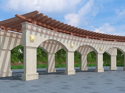 法式欧式廊架 弧形廊架 景观廊架 花架