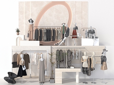 现代服装店 女装店 女装店模特 女装橱窗