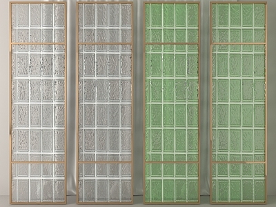 现代中式隔断 玻璃隔断 餐厅隔断 彩色玻璃隔断