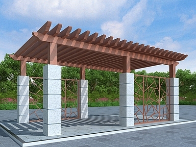 现代欧式廊架 花架 木廊架