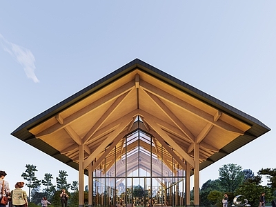 现代新中式其他景观小建筑 现代木结构建筑 现代景观建筑