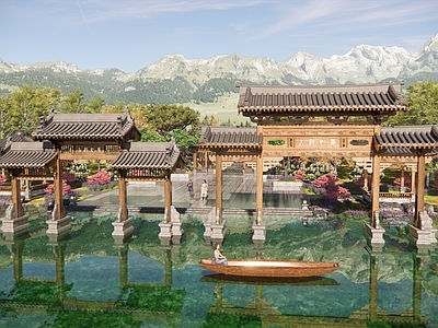 现代新中式牌坊牌楼 牌坊 门楼 牌楼 大门 寨门