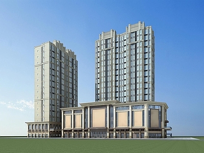 现代高层建筑商业街