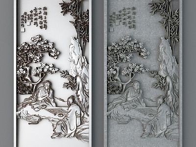 中式雕花 古代人物雕花浮雕 古典浮雕 墙面浮雕 砖雕石雕水泥雕花