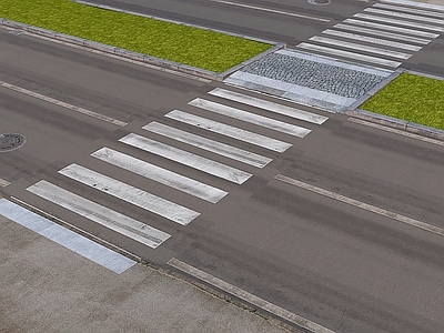 现代其他景观小品 现代道路人行道绿化带