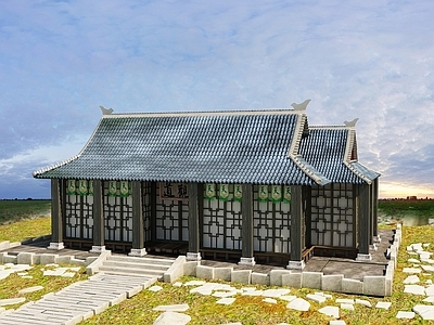 现代办公大厅 游戏场景道馆