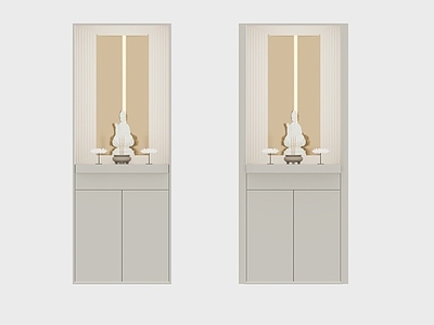 现代新中式佛龛 现代佛龛 供奉台 神柜 神龛 白玉佛像