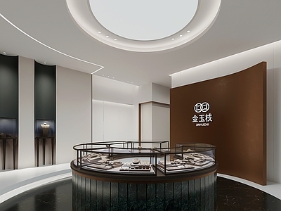 现代珠宝店 珠宝展厅 珠宝店 商场专柜 珠宝首饰