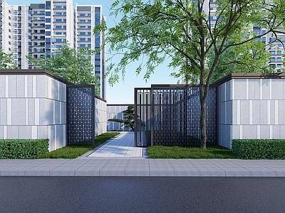 现代小公建 小区次出入口