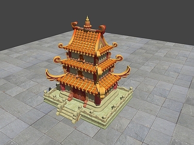 复古中古古建筑 聚宝殿 古建筑