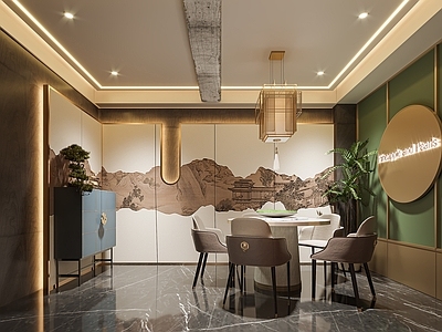 新中式中餐厅 新中式餐厅包间