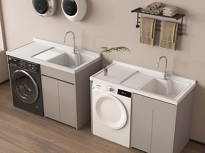 现代洗衣机柜 壁挂洗衣机毛巾 阳台柜洗衣机 现代洗衣机柜