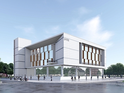现代图书馆建筑 学校文化馆 礼堂 综合楼 办公楼